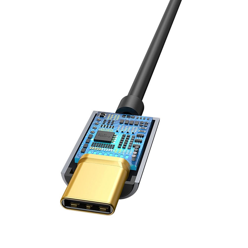 Baseus L54 USB-C to 3.5 mm Mini Jack Audio Adapter - 9 cm - Grey