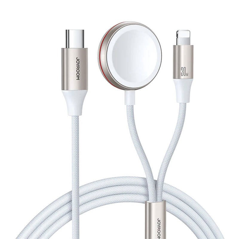 Joyroom 2-in-1 Wireless Charging Cable - 30W / 1.5m - White