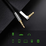 UGREEN Angled 3.5mm Mini Jack Audio Cable - 2m - Black / Silver