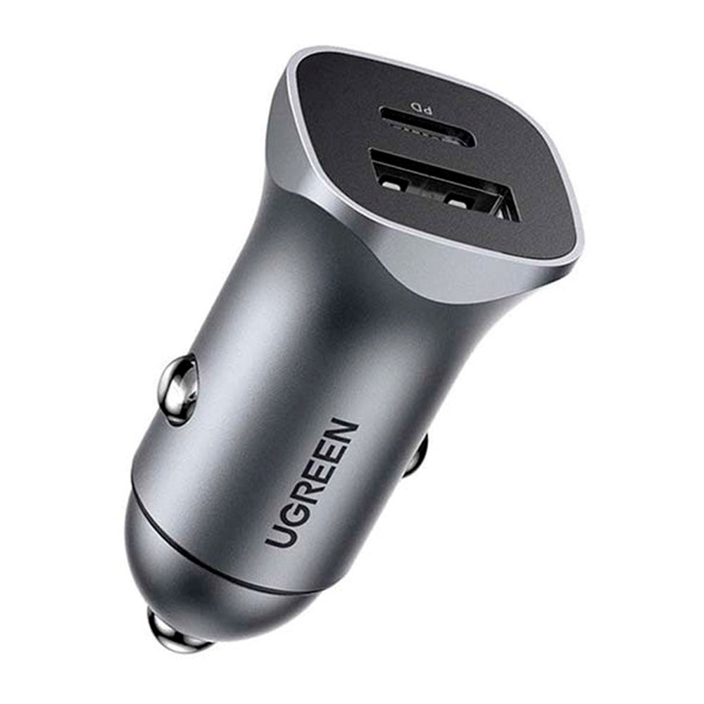 Ugreen Car Charger 30W PD w. USB-C & USB-A - Grey