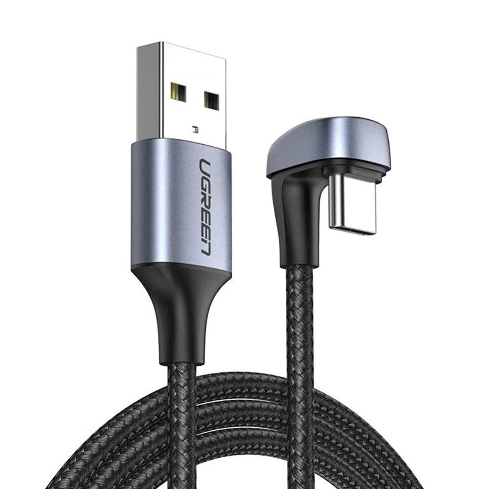 Ugreen 18W 180° Angled USB-A to USB-C Cable - 2 Meter - Black