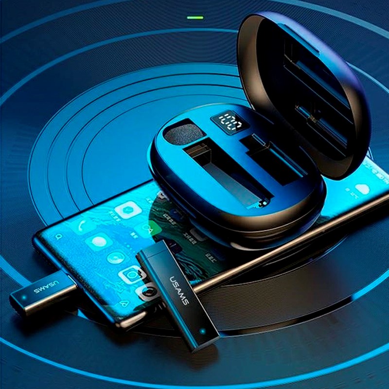 USAMS Wireless Lavalier Microphone Lightning - Black