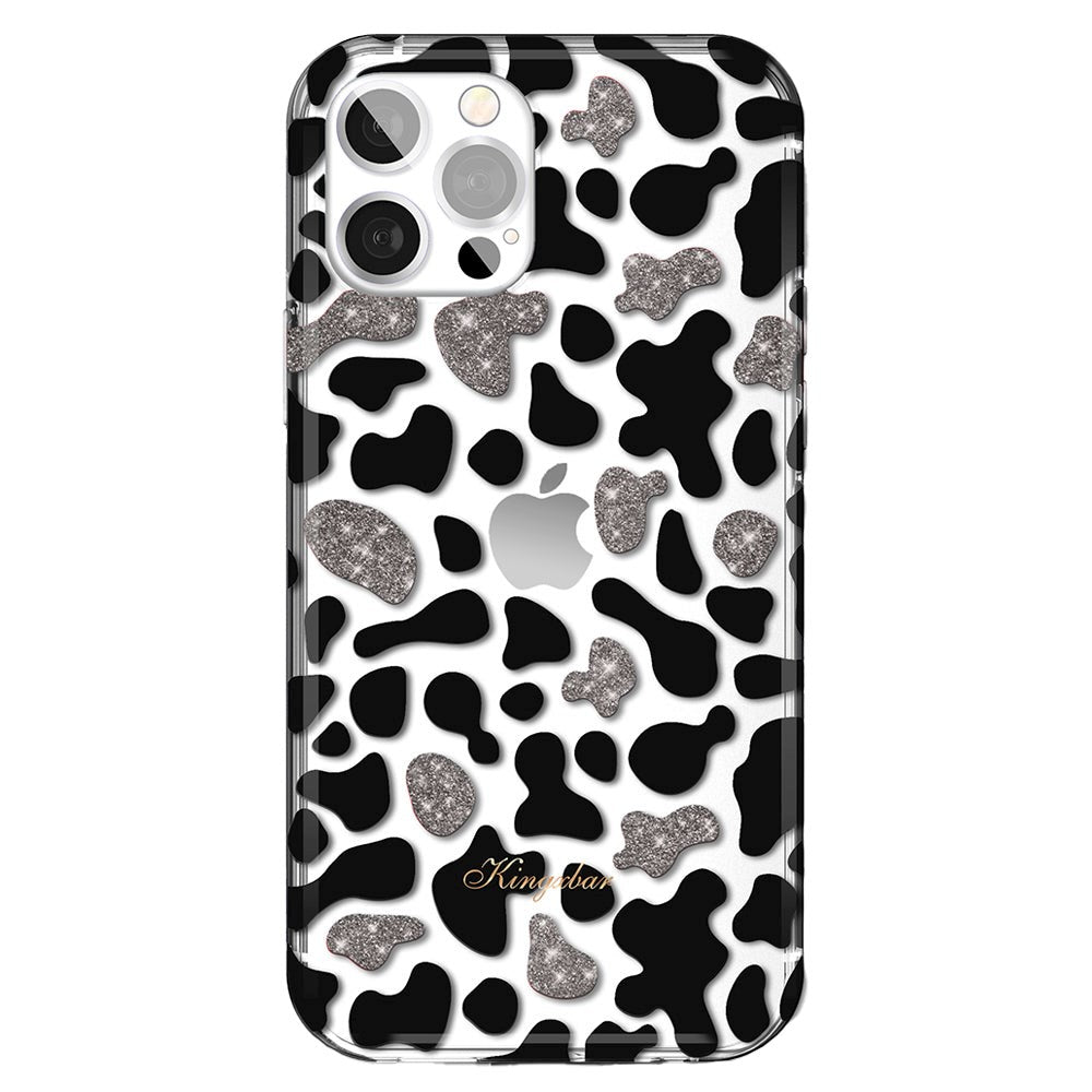 Kingxbar iPhone 13 Pro Wild Series Transparent Back Case w. Pattern - Cow