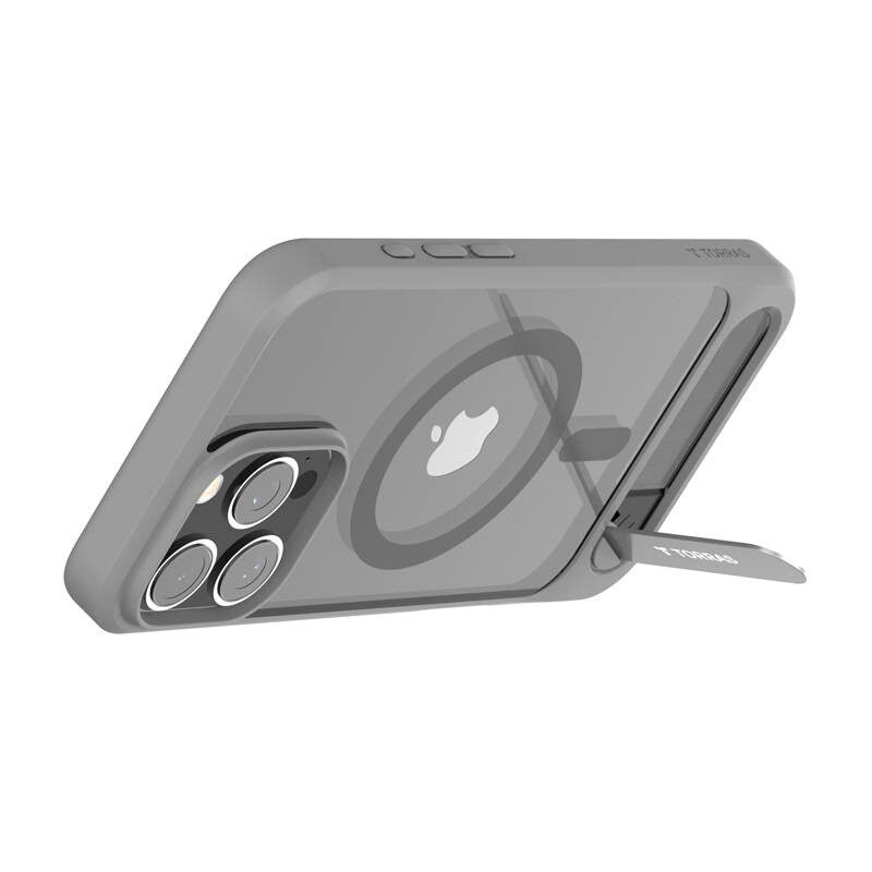 TORRAS iPhone 16 Pro Max Pstand Hybrid Case with Stand Function - MagSafe Compatible - Grey