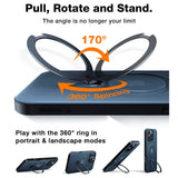 TORRAS iPhone 16 Pro Max Hybrid Plastic Case with Stand Function - MagSafe Compatible - Black