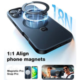 TORRAS iPhone 16 Pro Max Hybrid Plastic Case with Stand Function - MagSafe Compatible - Black