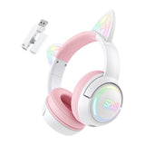 ONIKUMA GT838 Cat Ear Gaming Headset - White / Pink