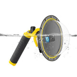 TELESIN Waterproof Dome Case with Handle for GoPro Hero 9 / 10 / 11 / 12 / 13 - Transparent / Black