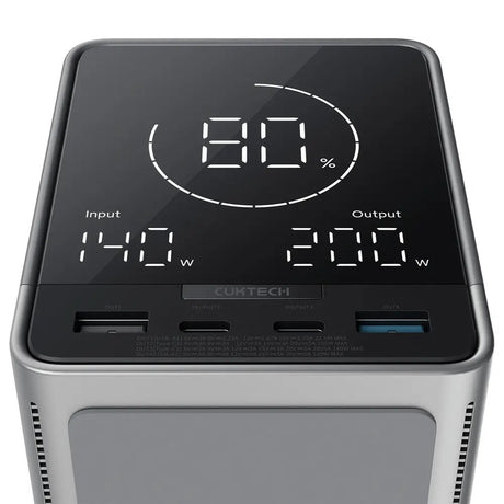 CUKTECH 300W PowerBank w. Wireless Charging - 2x USB-C & 2x USB-A - 40.000 mAh - Black