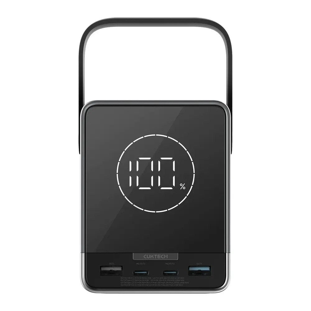 CUKTECH 300W PowerBank w. Wireless Charging - 2x USB-C & 2x USB-A - 40.000 mAh - Black