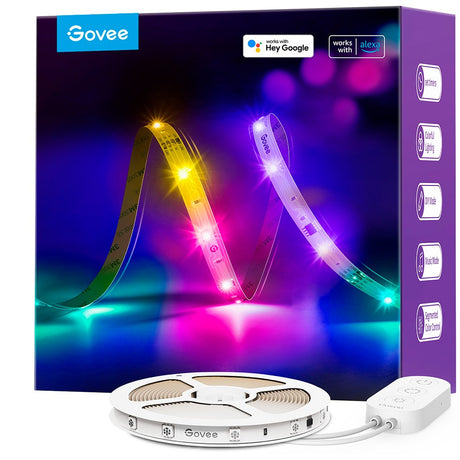 Govee Basic Wi-Fi + Bluetooth RGBIC LED Strip Lights - 5m - White