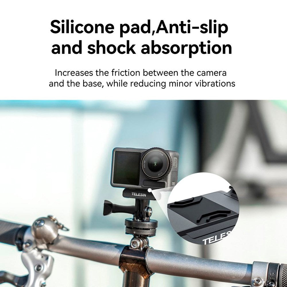 TELESIN Magnetic Double Claw Mount for DJI Osmo Action 3 / 4 / 5 Pro - Black