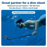 TELESIN Waterproof Selfie Stick with 360 Rotatable Joint - Black / Gray