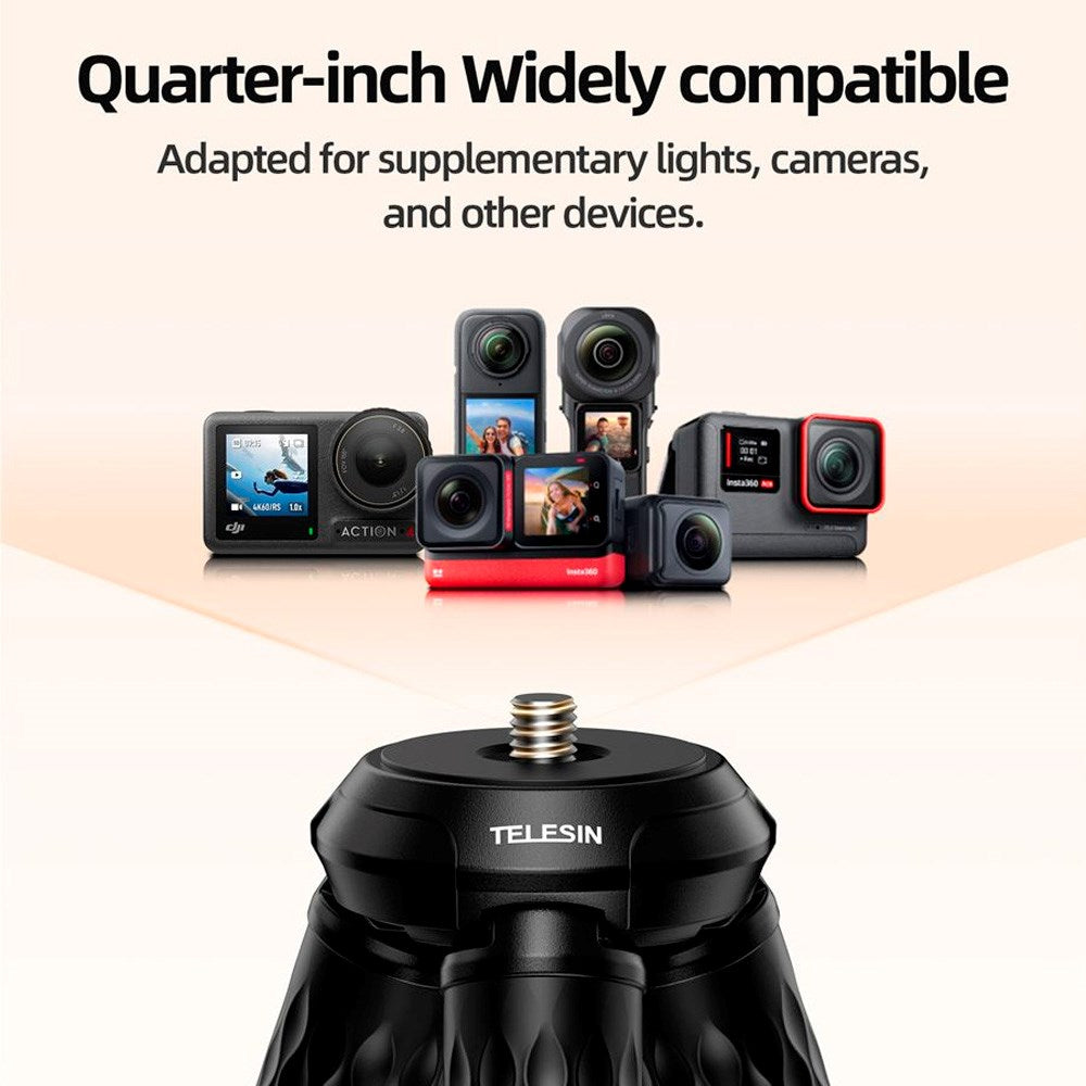 TELESIN Magnetic Flexible Tripod for Mobile & Action Camera - MagSafe Compatible - Black