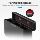 TELESIN Battery Charging Case for DJI Osmo Action 3 / 4 / 5 Pro - Black