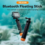 TELESIN Floating Hand Grip Remote for GoPro Hero 8 / 9 / 10 / 11 / 12 / 13 - Black / Orange