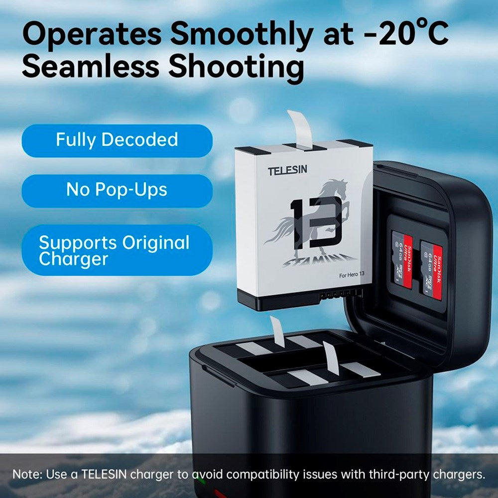 TELESIN Stamina Battery for GoPro Hero 13 - White