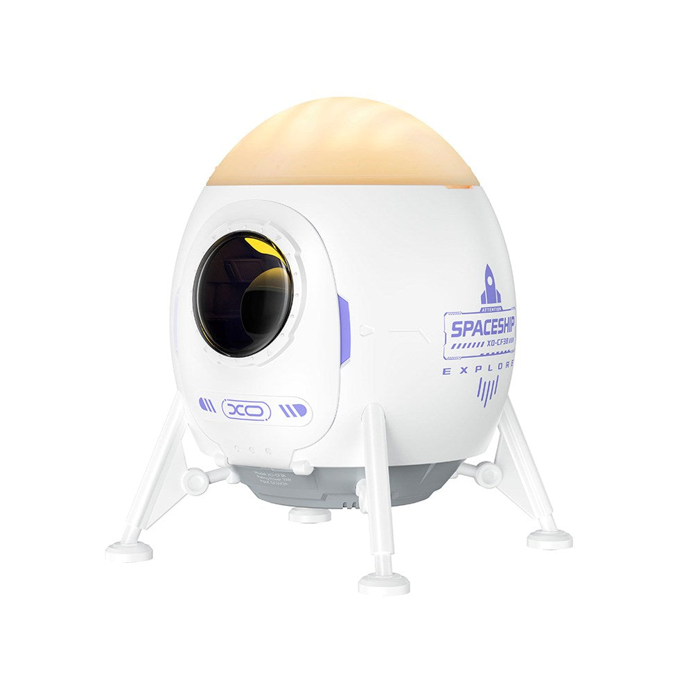 XO Spaceship Projector Lamp with Built-in Bluetooth Speaker - White