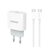 Dudao 20W PD Wall Charger USB-C incl. Cable - White