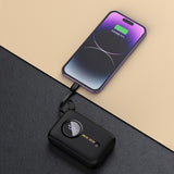 Dudao K14 10.000 mAh PowerBank w. Built-in USB-C Cable & Lightning Cable - Black