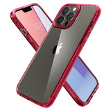 iPhone 13 Pro Spigen Ultra Hybrid Case - Transparent / Red