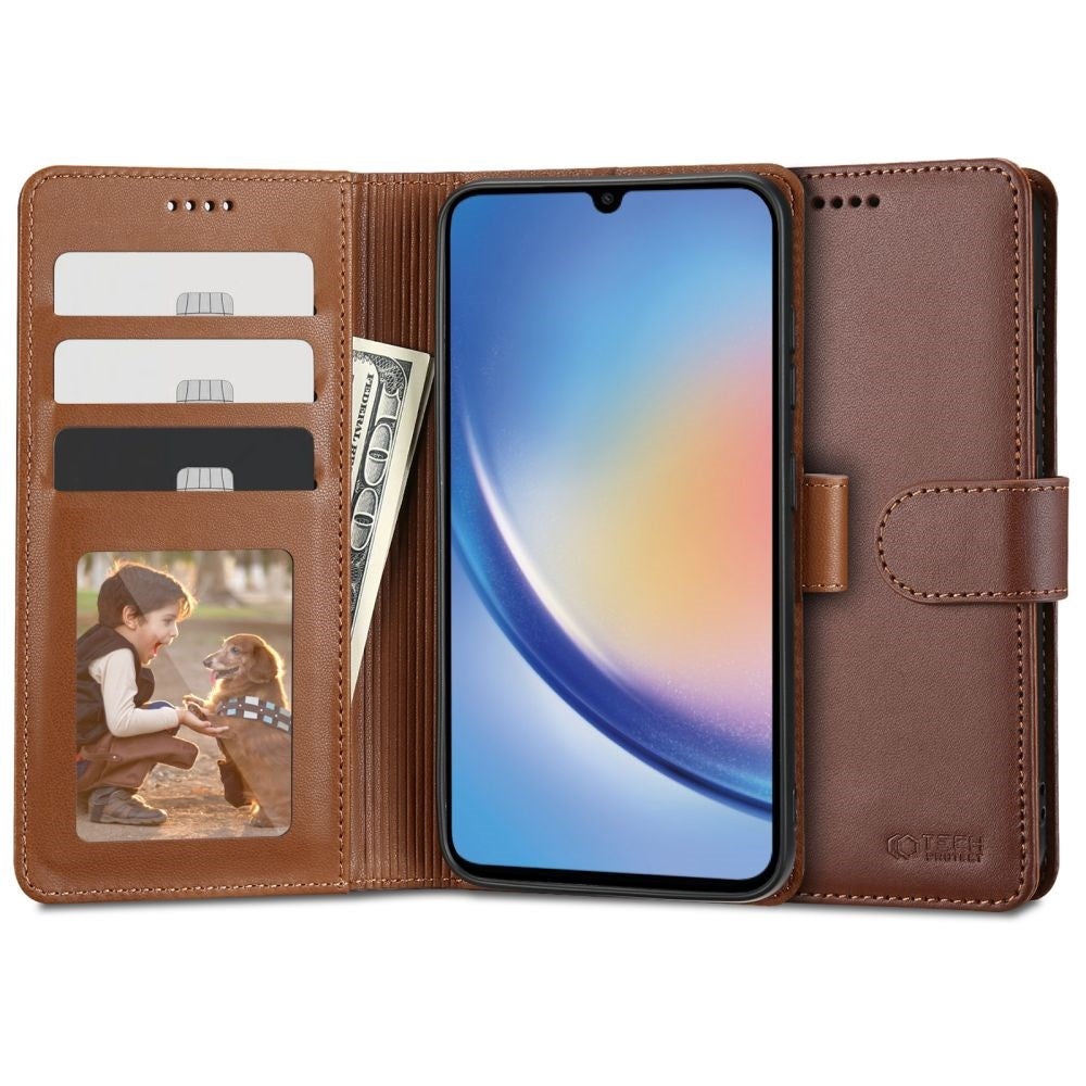 Samsung Galaxy A34 (5G) Tech-Protect Flip Case with Wallet - Brown