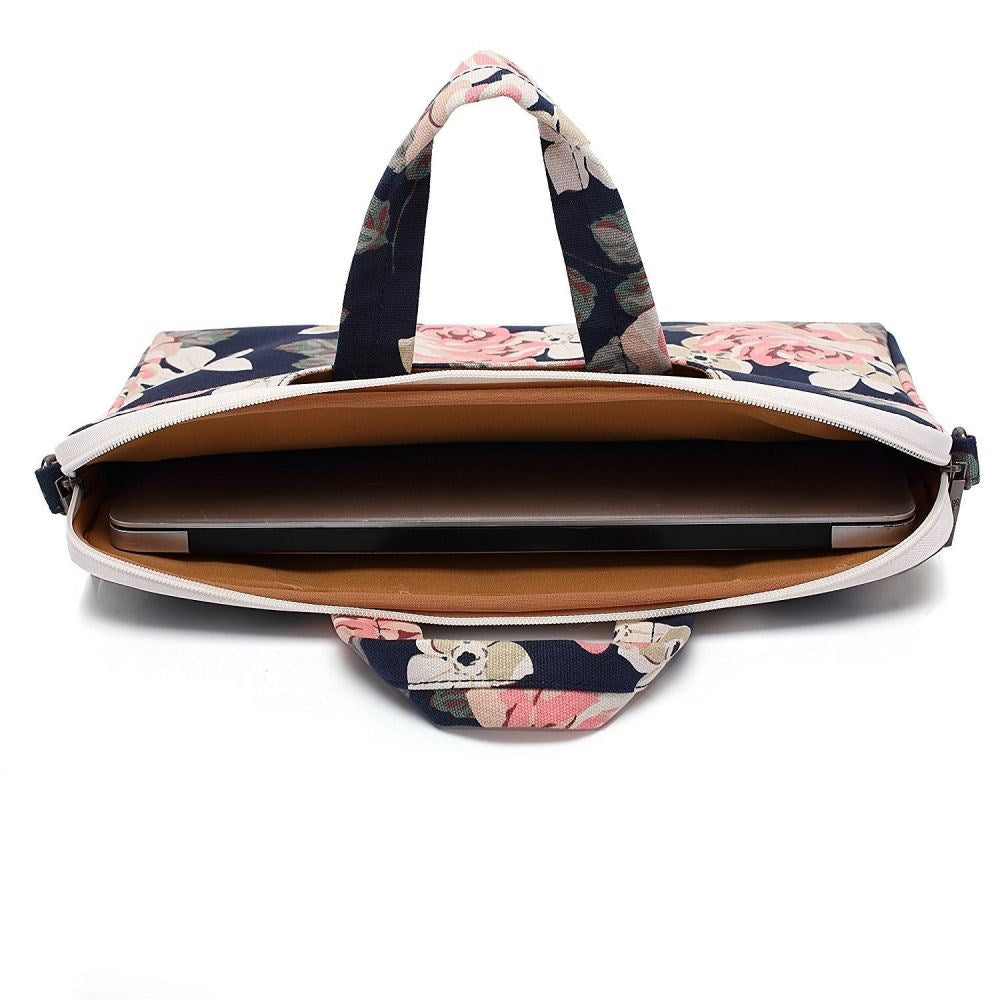 Canvaslife Briefcase Bag For MacBook / PC 13-14" - Navy Rose