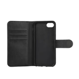 iPhone SE / 8 / 7 / 6 Classic Wallet Flip Case with Stand Function - Black