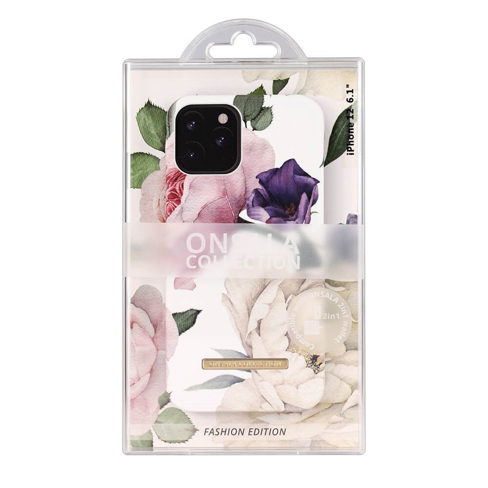 GEAR Onsala Collection iPhone 12 / 12 Pro Case w. Magnet - Soft Rose Garden