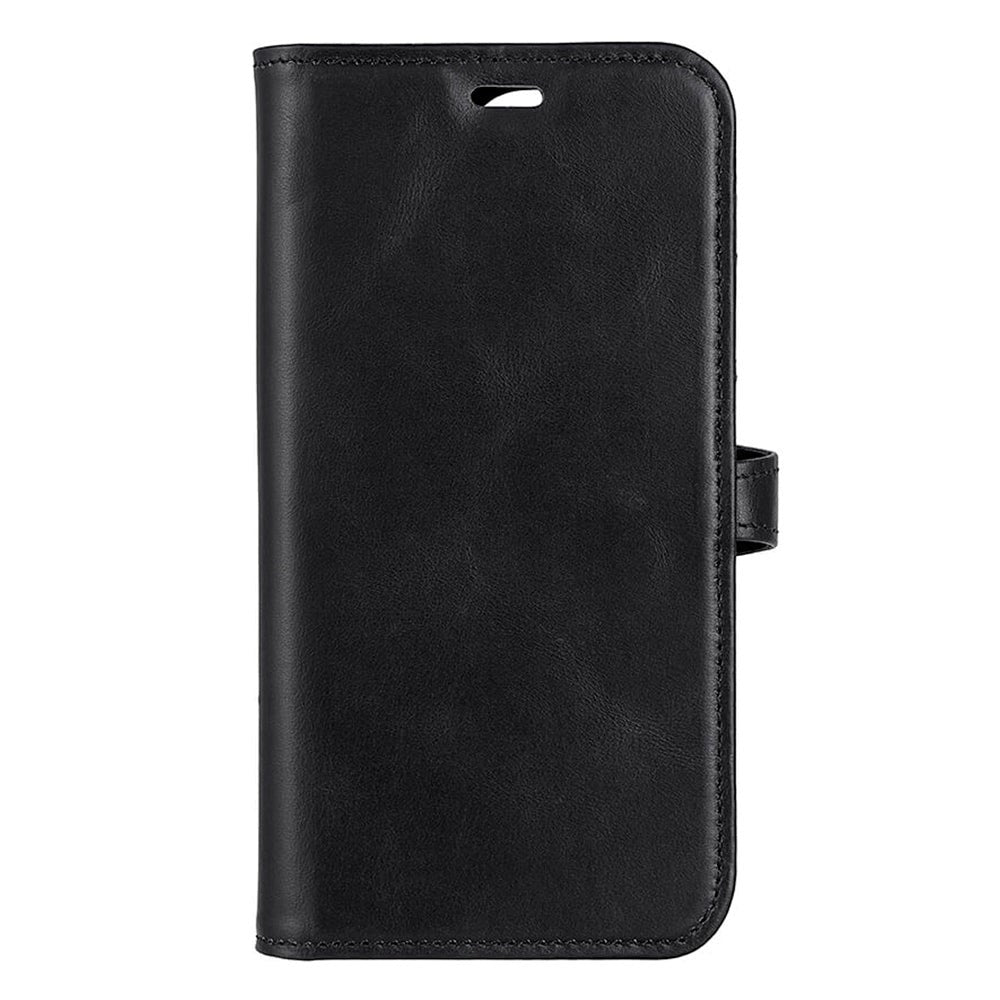 iPhone 14 Pro Buffalo Wallet Genuine Leather Magnet Wallet Case - Black