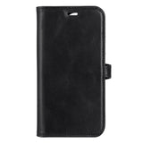 iPhone 14 Pro Buffalo Wallet Genuine Leather Magnet Wallet Case - Black