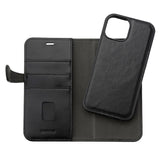 iPhone 15 GEAR Buffalo 2-in-1 Wallet Genuine Leather Magnet Flip Case with Wallet - Black