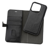 iPhone 15 Pro GEAR Buffalo 2-in-1 Wallet Genuine Leather Magnet Flip Case with Wallet - Black