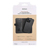 iPhone 15 Pro Max GEAR Buffalo 2-in-1 Wallet Genuine Leather Magnet Flip Case with Wallet - Black