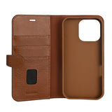 iPhone 16 Pro GEAR Buffalo 2-in-1 Wallet Genuine Leather Magnet Flip Case with Wallet - MagSafe Compatible - Brown