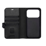 iPhone 17 Pro Max Buffalo 2-in-1 Genuine Leather Flip Case - Black