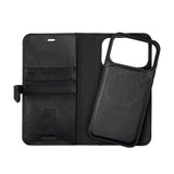 iPhone 17 Pro Max Buffalo 2-in-1 Genuine Leather Flip Case - Black