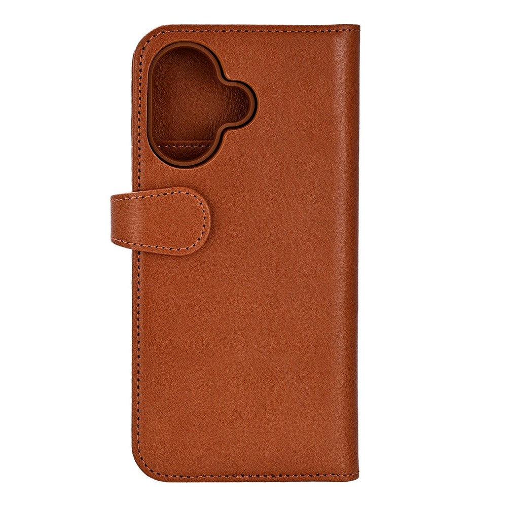 iPhone 17 Buffalo 2-in-1 Genuine Leather Flip Case - Brown