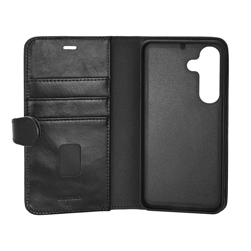 Samsung Galaxy S26 Buffalo 2-in-1 Genuine Leather Flip Case - MagSafe Compatible - Black