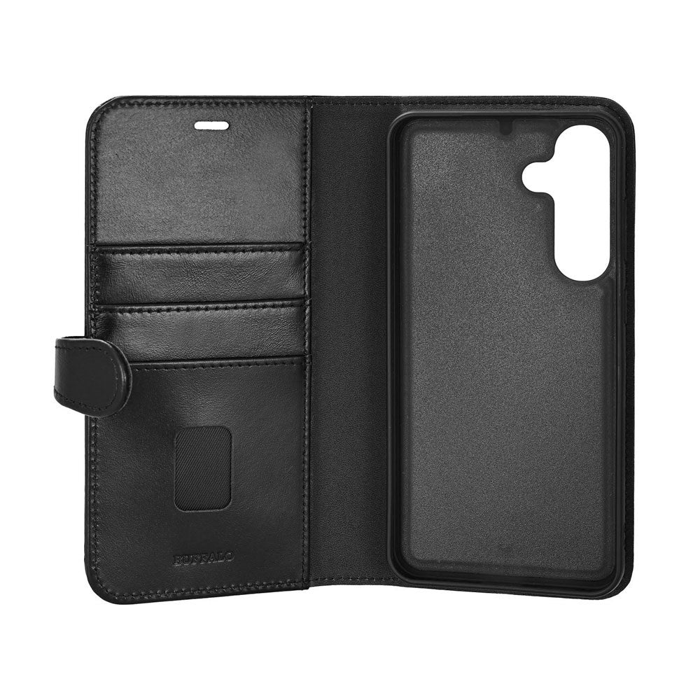 Samsung Galaxy S26+ (Plus) Buffalo 2-in-1 Genuine Leather Flip Case - MagSafe Compatible - Black