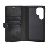 Samsung Galaxy S26 Ultra Buffalo 2-in-1 Genuine Leather Flip Case - MagSafe Compatible - Black