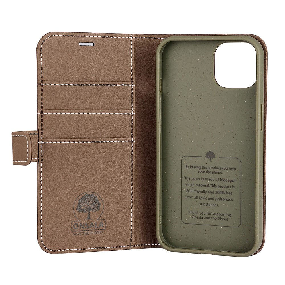 iPhone 13 GEAR Onsala Eco Wallet - Degradable Wallet Case - Brown