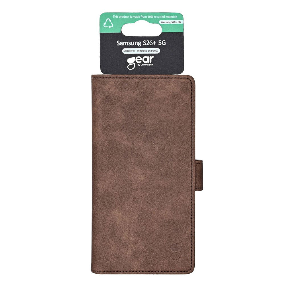Samsung Galaxy S26+ (Plus) GEAR Faux Leather Flip Case - MagSafe Compatible - Brown