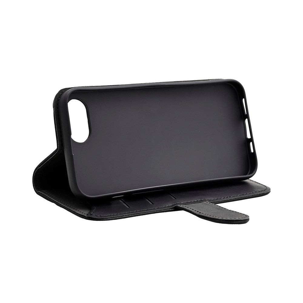 iPhone 16e GEAR Faux Leather Flip Case - MagSafe Compatible - Black