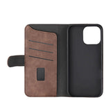 iPhone 16 Pro Max GEAR Wallet - Leather Case w. Wallet for 3 Cards - MagSafe Compatible - Brown