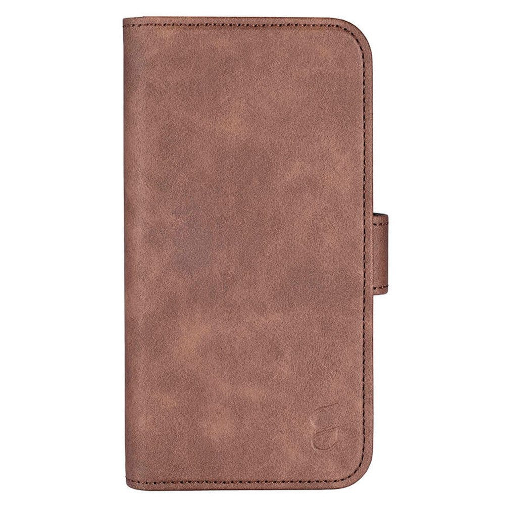 iPhone 16 GEAR Wallet - Leather Case w. Wallet for 3 Cards - MagSafe Compatible - Brown