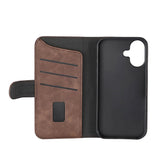 iPhone 16 GEAR Wallet - Leather Case w. Wallet for 3 Cards - MagSafe Compatible - Brown