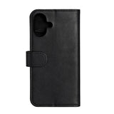 iPhone 16 GEAR Wallet - Leather Case w. Wallet for 3 Cards - MagSafe Compatible - Black