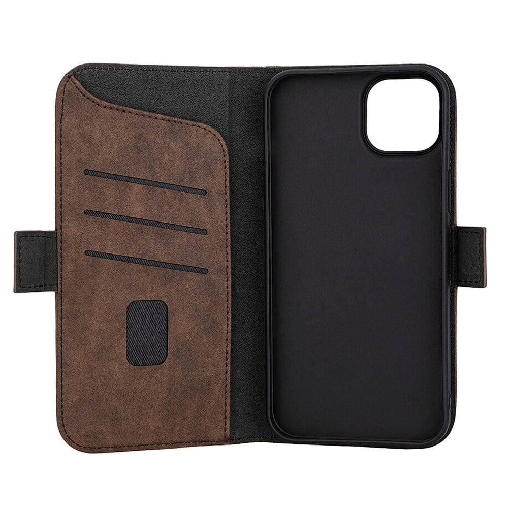 GEAR iPhone 15 Plus Leather Wallet Case - MagSafe Compatible - Brown