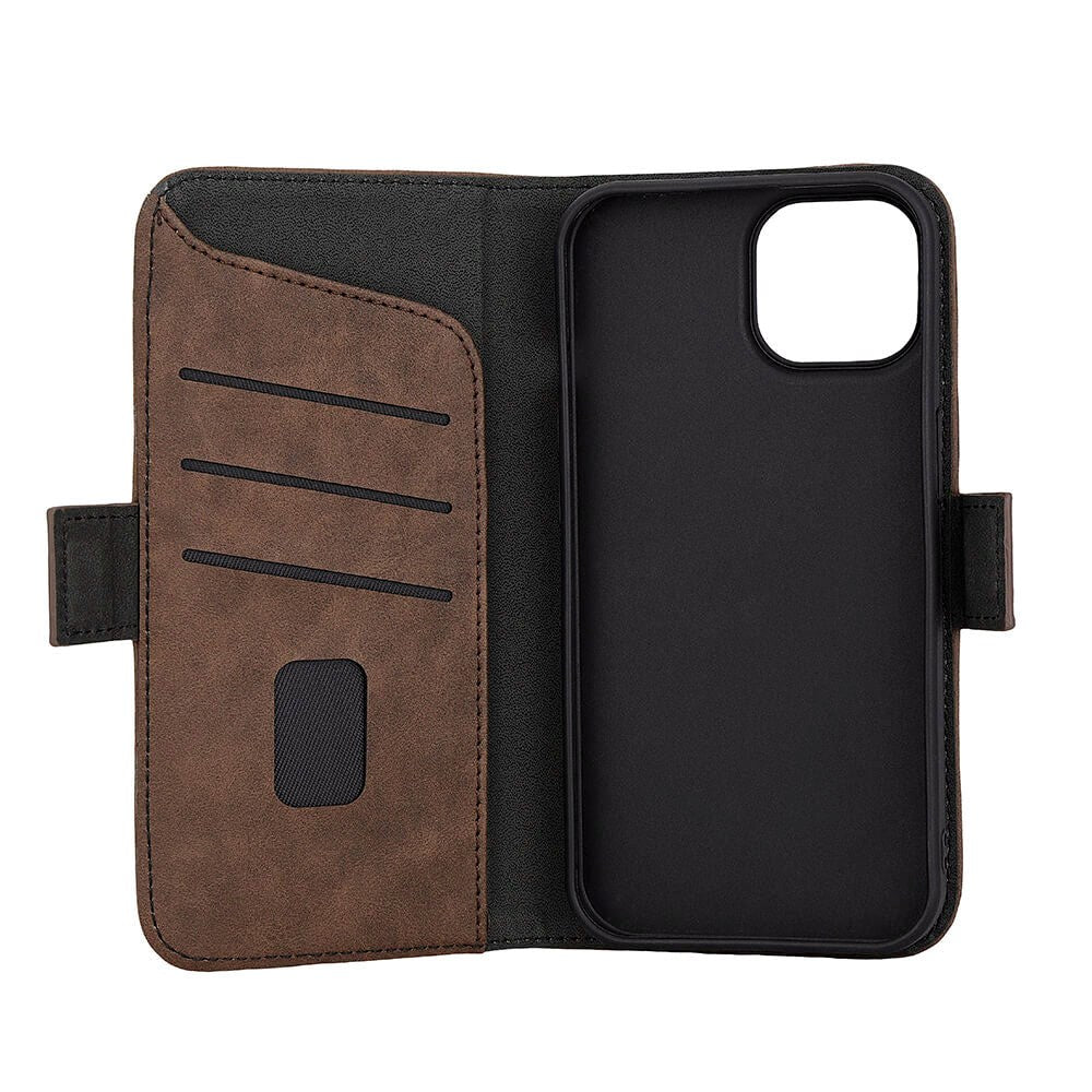 GEAR iPhone 15 Leather Wallet Case - MagSafe Compatible - Brown